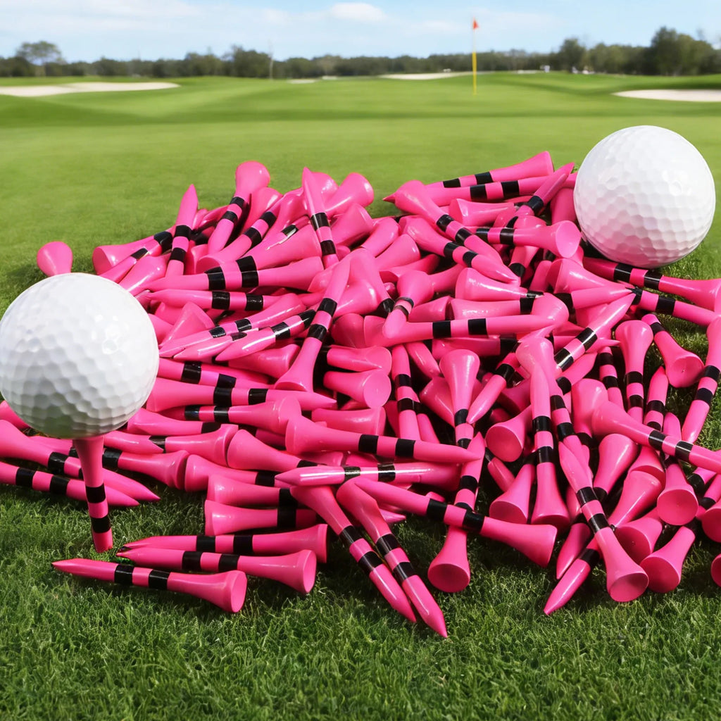 Short Golf Tees 54mm Wood for Iron Shots Bulk 50/100 Pack, Bamboo Tee for Stable Low-Tee Height